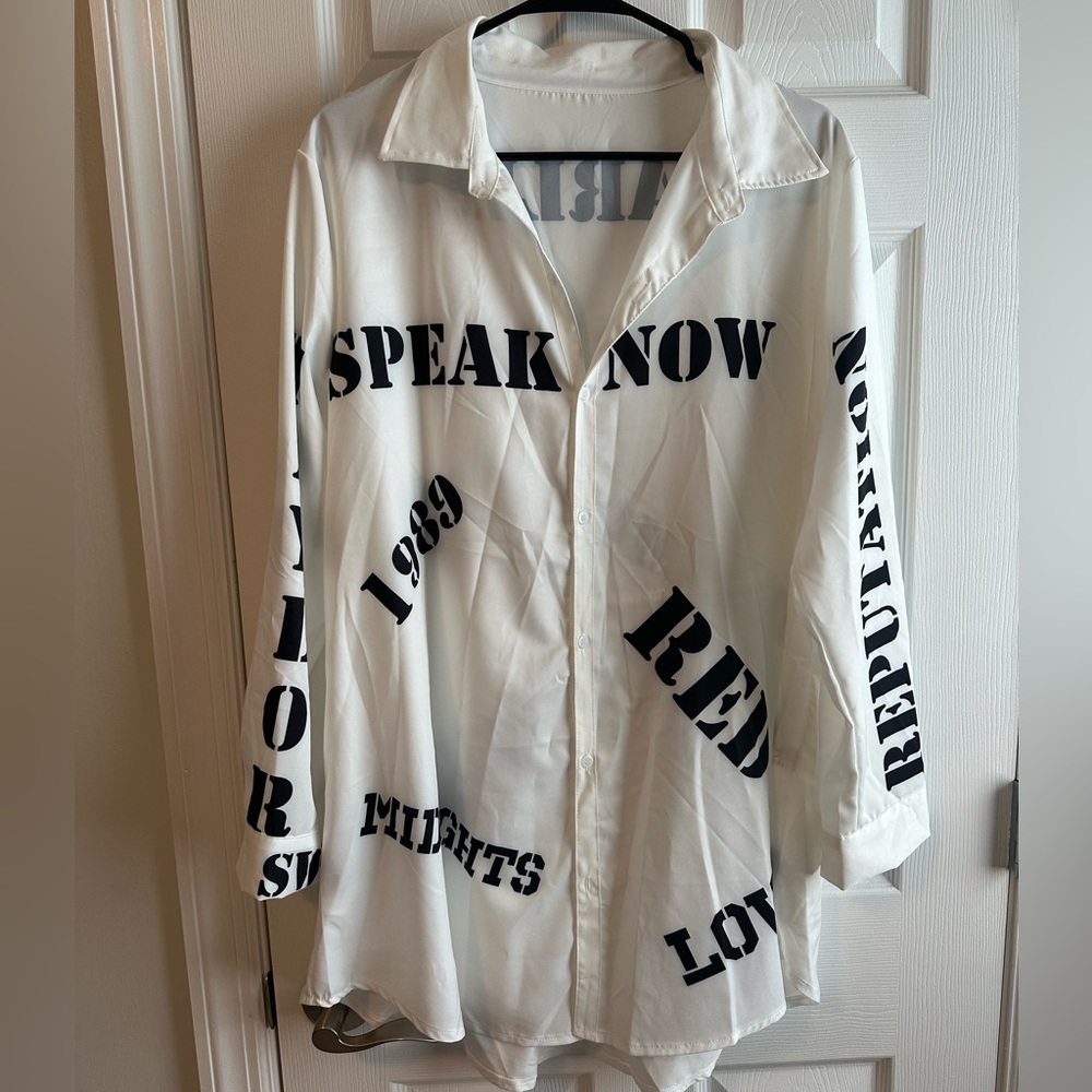 Taylor Swift albums Eras Tour button down shirt too